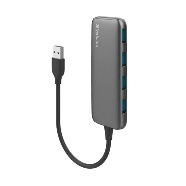 Verbatim USB a 3 Hub with 4X USB a 3 Space Grey Verbatim USB a 3 Hub with 4X USB a 3 Space Grey